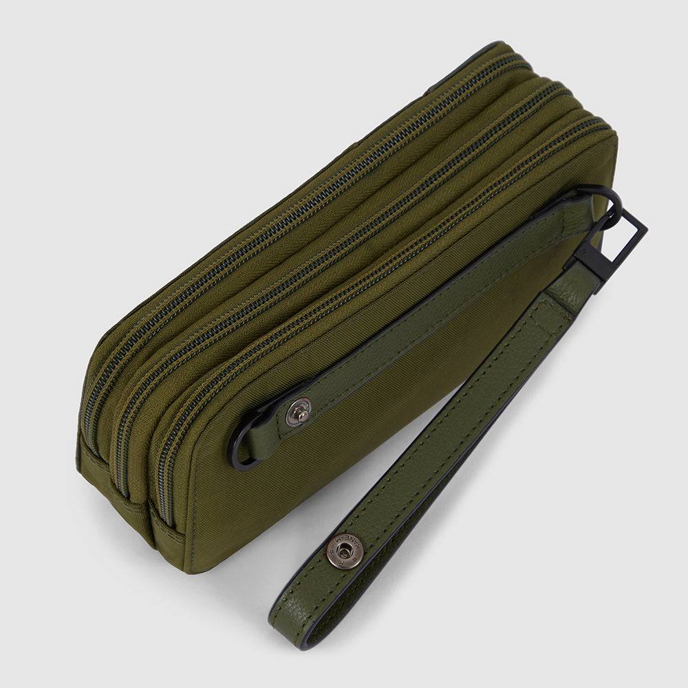 Piquadro Case in recycled fabric with three dividers Offerte
