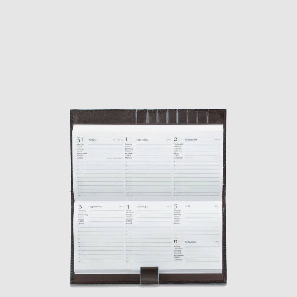 Piquadro Slim leather pocket diary In Linea
