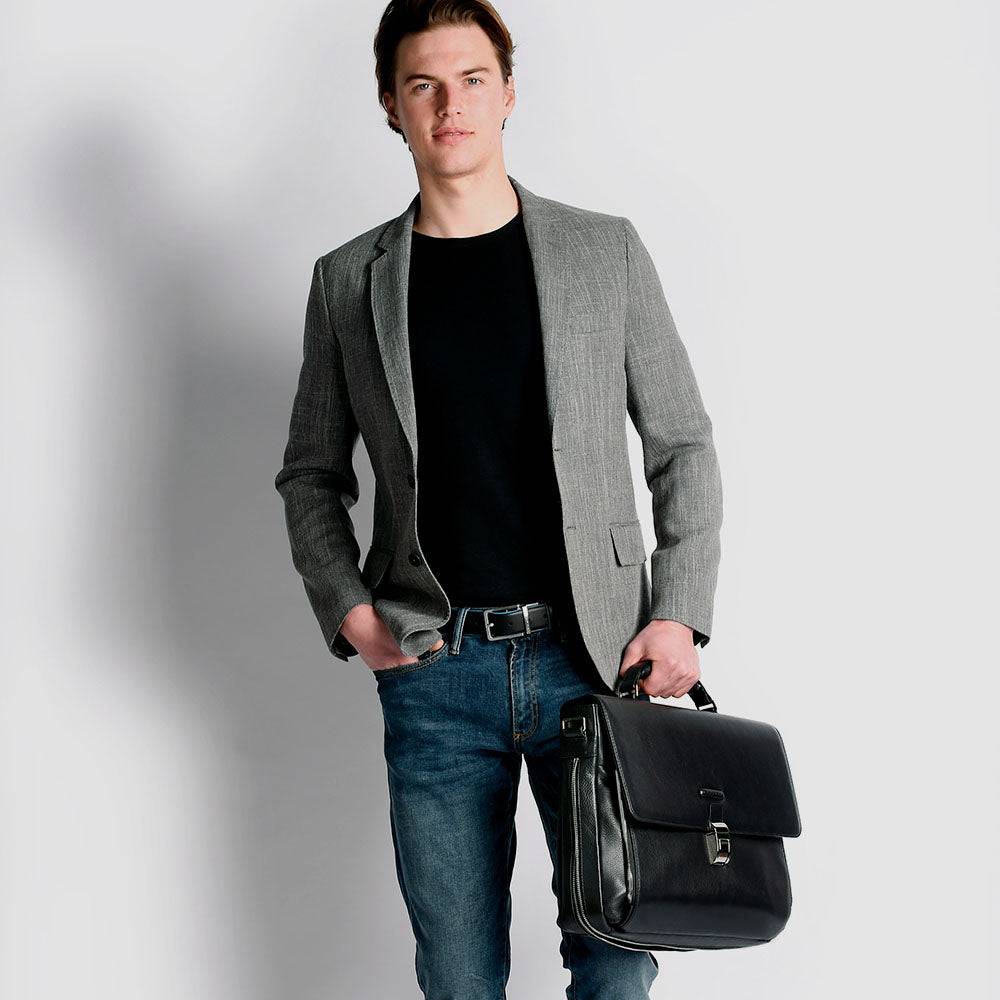 Piquadro Over-flap, expandable computer bag Hotsell