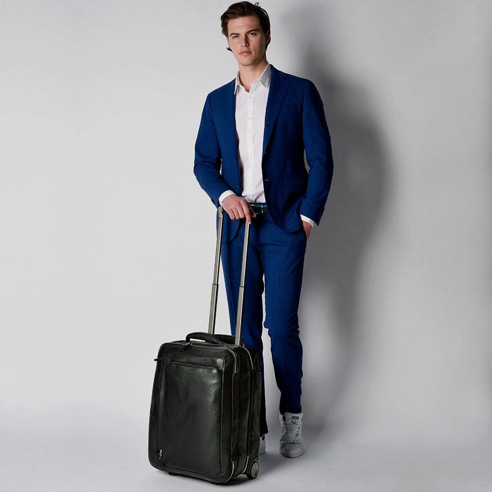 Piquadro Cabin trolley with double computer and Saldi Di Fabbrica