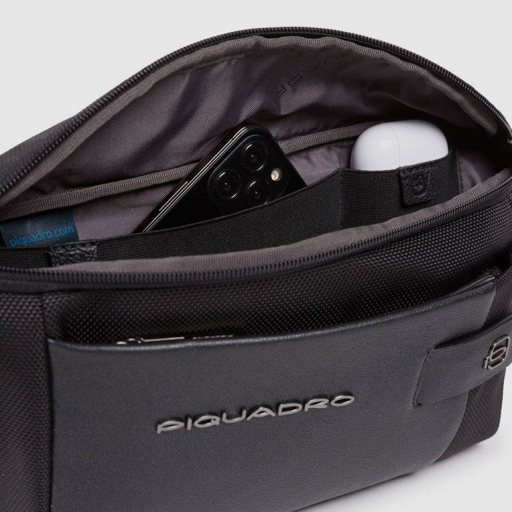 Piquadro Waist bag in recycled fabric and leather Negozio