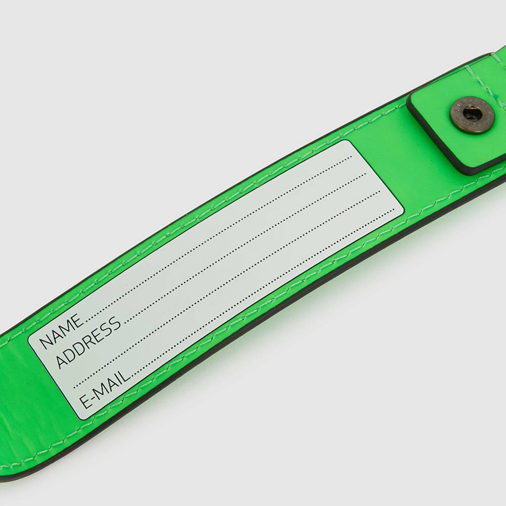 Piquadro Address Tag in leather with carabiner In Linea