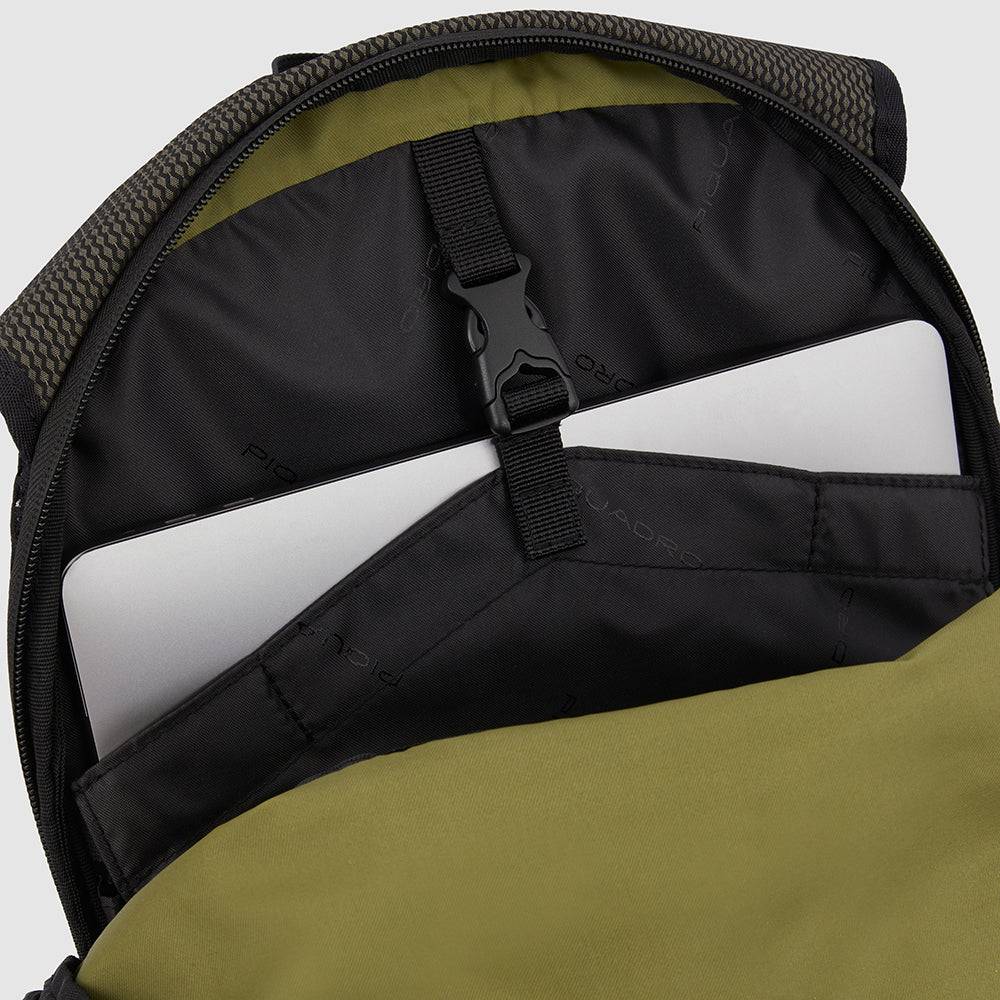 Piquadro Foldable computer backpack in recycled fabric Saldi Di Fabbrica
