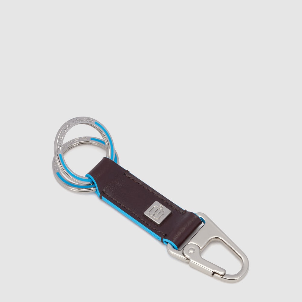 Piquadro Two-ring keychain with carabiner hook Convenienza