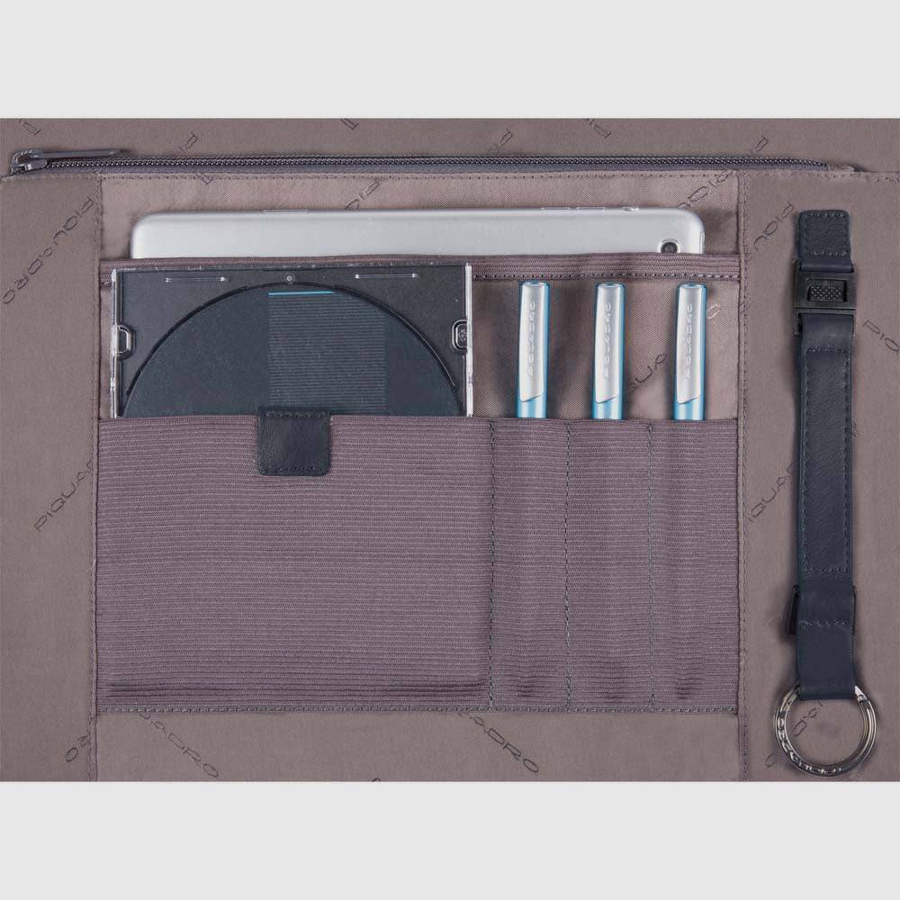 Piquadro Flap-over, expandable computer bag 15" Nuova