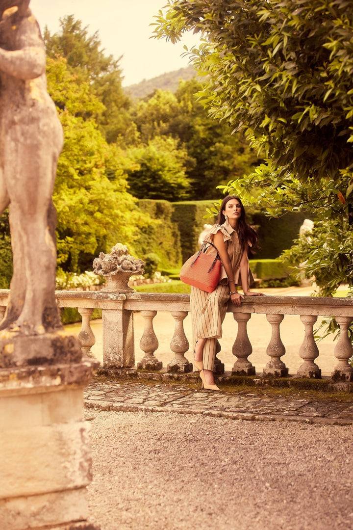 Roberta Gandolfi Fernanda Tote in rafia con finiture in pelle di vitello a doppia portabilità mano o shopping Vendite Flash