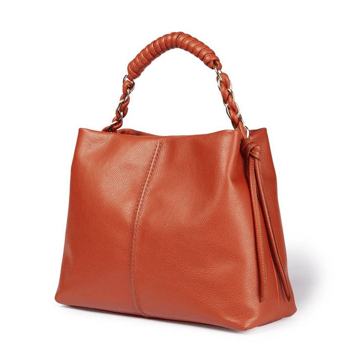 Roberta Gandolfi Amina large borsa a mano in pelle con manico tubolare fasciato e tracolla staccabile Italia