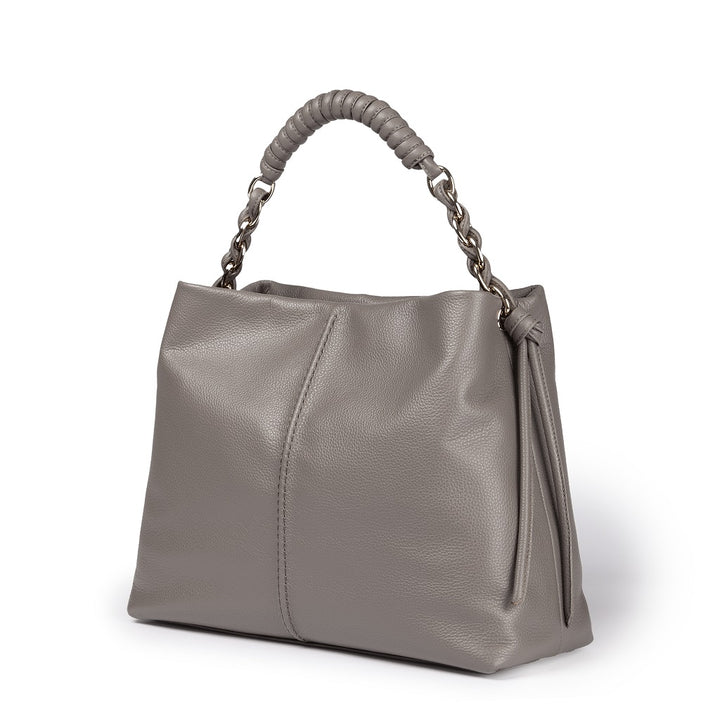 Roberta Gandolfi Amina large borsa a mano in pelle con manico tubolare fasciato e tracolla staccabile 2025