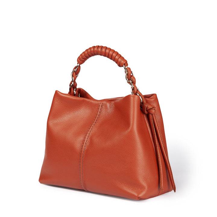 Roberta Gandolfi Amina small borsa a mano in pelle con manico tubolare fasciato e tracolla staccabile In Linea