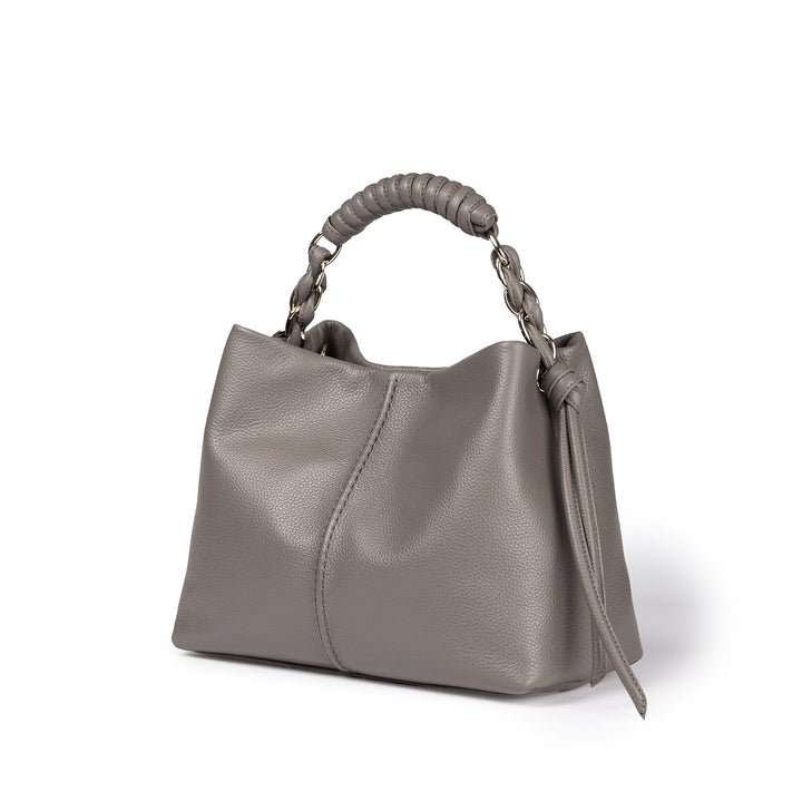 Roberta Gandolfi Amina small borsa a mano in pelle con manico tubolare fasciato e tracolla staccabile Nuovo