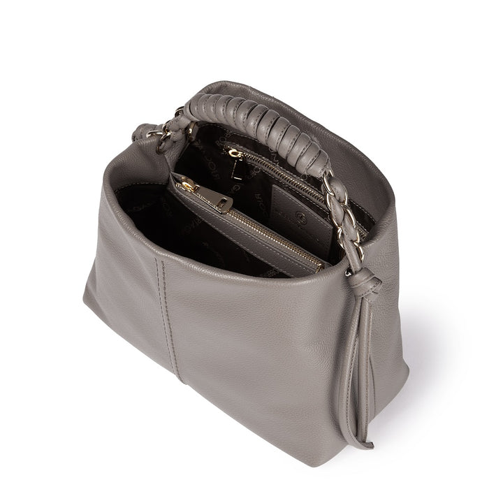 Roberta Gandolfi Amina small borsa a mano in pelle con manico tubolare fasciato e tracolla staccabile Nuovo