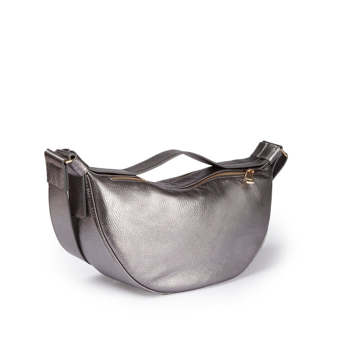 Roberta Gandolfi Micol Banana small cross body in vitello martellato metal con tracolla regolabile Qualità