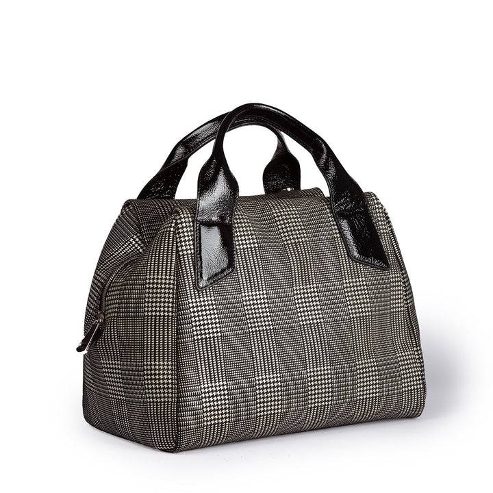 Roberta Gandolfi Arianna Boston in pelle stampa tartan con tracolla staccabile e regolabile Qualità Garantita