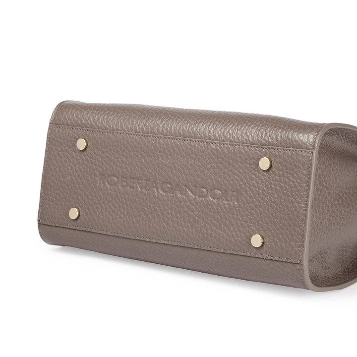 Roberta Gandolfi Frida Handbag in pelle martellata con tracolla logata in tessuto regolabile Consegna Veloce
