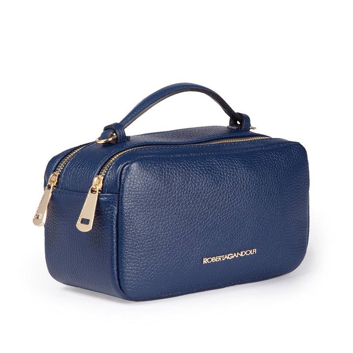 Roberta Gandolfi Brigida camera borsa in pelle con doppio scomparto e tracolla in catena dorata con spallaccio protettivo in pelle Offerta