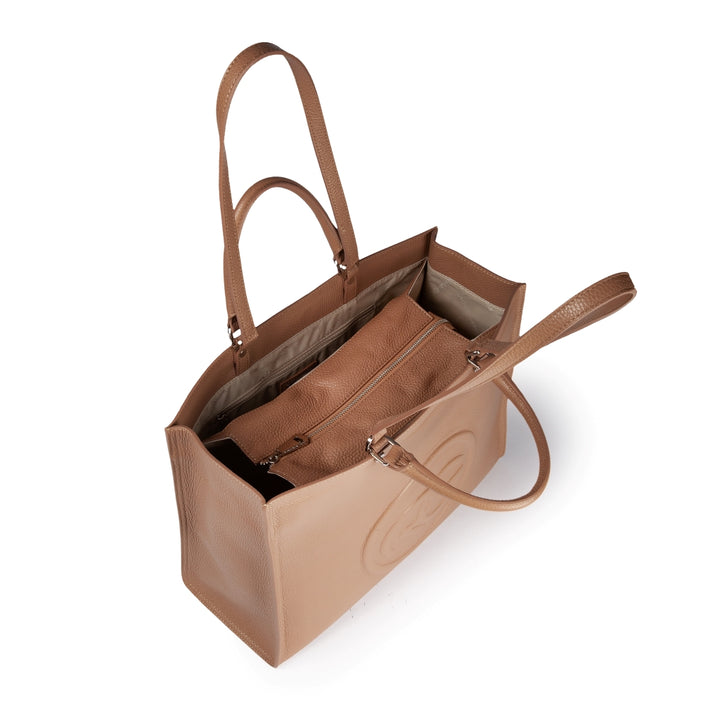 Roberta Gandolfi Roberta Pelle Large Borsa a mano in pelle con doppi spallacci per essere portata a spalla e tramezza Saldi