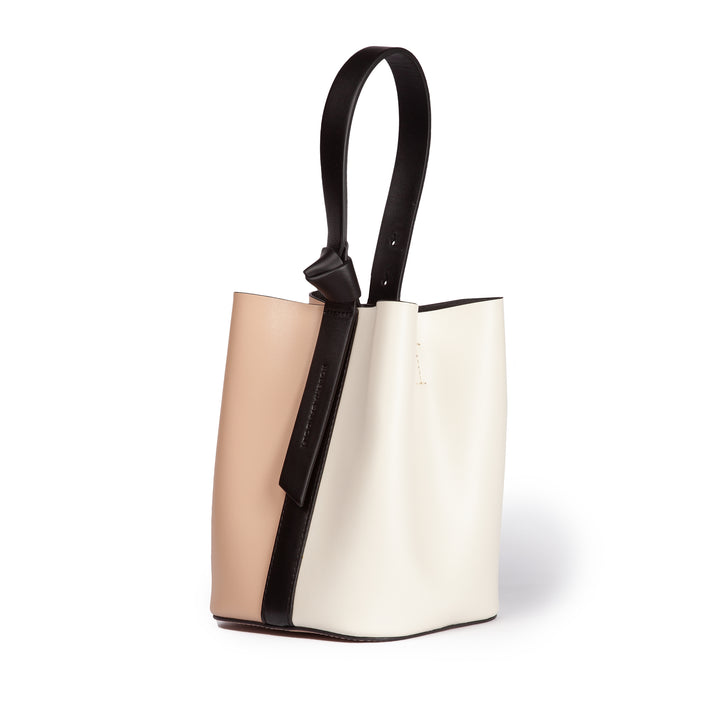 Roberta Gandolfi Cinzia Bucket medium medium in pelle bicolor con tracolla staccabile Nuova