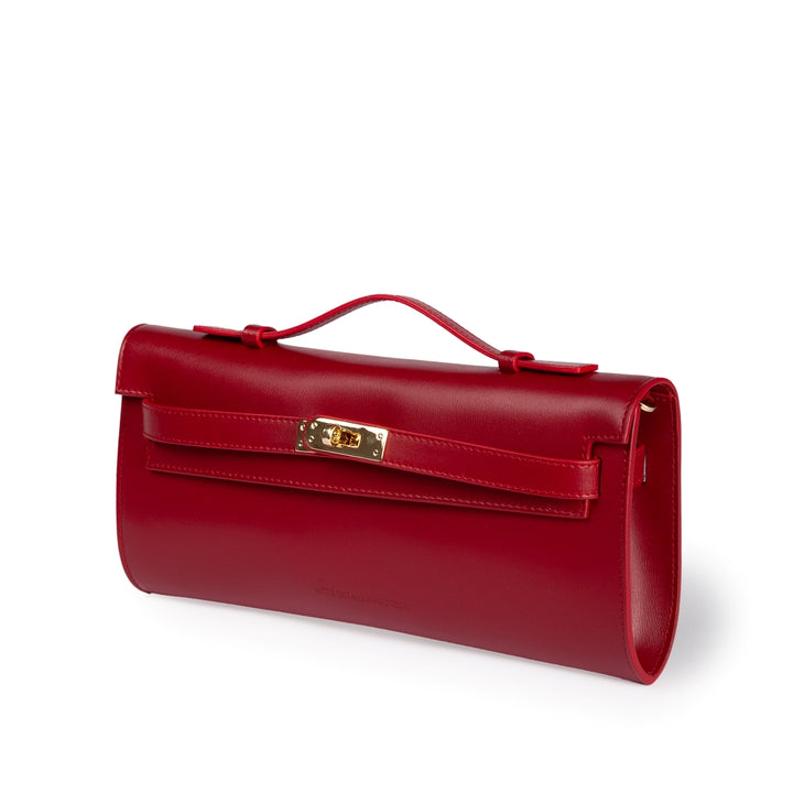 Roberta Gandolfi Jade cluch borsa in pelle con chiusura manico retrattile e tracolla staccabile e regolabile 2025