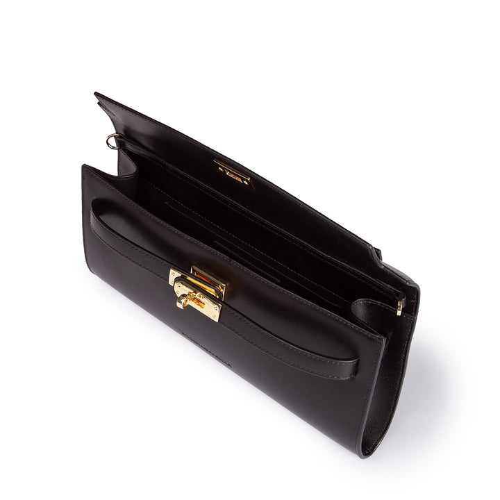 Roberta Gandolfi Jade cluch borsa in pelle con chiusura manico retrattile e tracolla staccabile e regolabile In Linea
