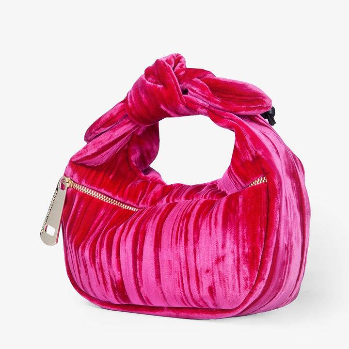 Roberta Gandolfi Bunny Velvet borsa a mano con tracolla staccabile in velluto plissè Consegna Veloce