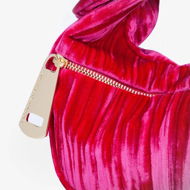Roberta Gandolfi Bunny Velvet borsa a mano con tracolla staccabile in velluto plissè Consegna Veloce