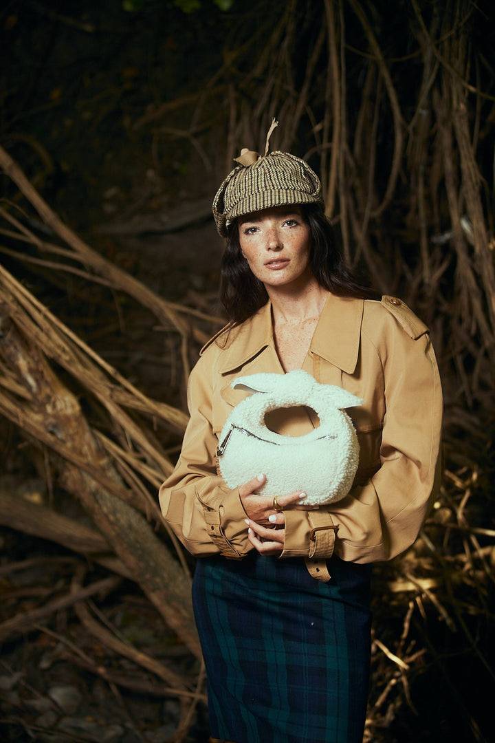 Roberta Gandolfi Bunny Teddy mini bag in shearling con tracolla in pelle staccabile Promozione Limitata