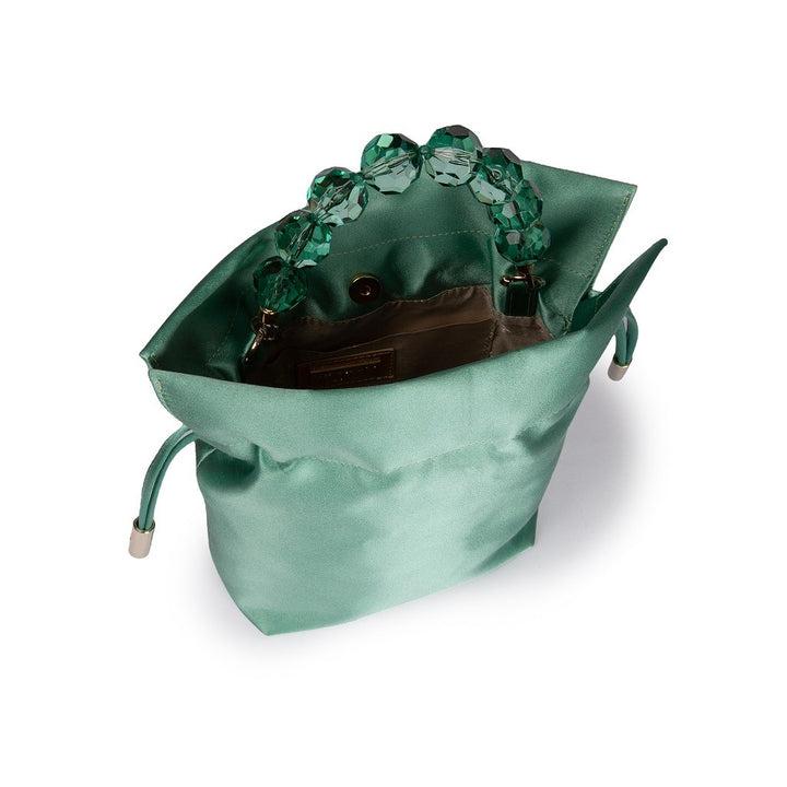Roberta Gandolfi Sirenetta Tulip mini secchiello in raso di seta e manico gioiello Shopping Online