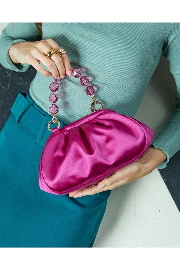 Roberta Gandolfi Sirenetta Puffy mini bag in raso di seta e manico gioiello Convenienza