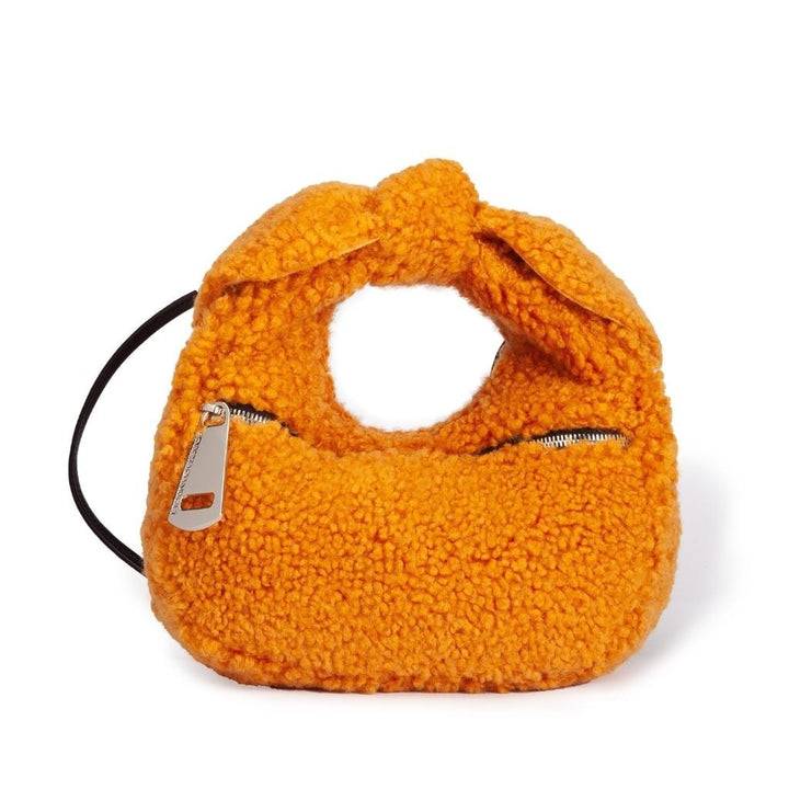 Roberta Gandolfi Bunny Teddy mini bag in shearling con tracolla in pelle staccabile
