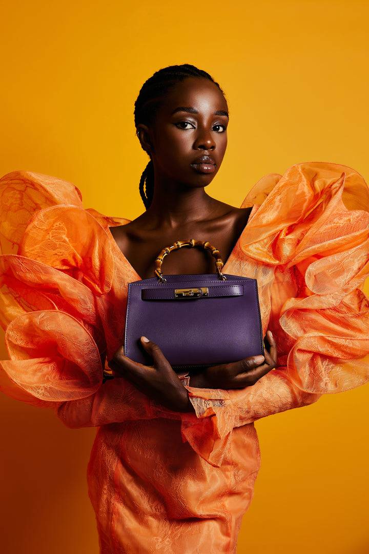 Roberta Gandolfi Lola small borsa in pelle con manico in vero legno di bambù e tracolla staccabile Hotsell