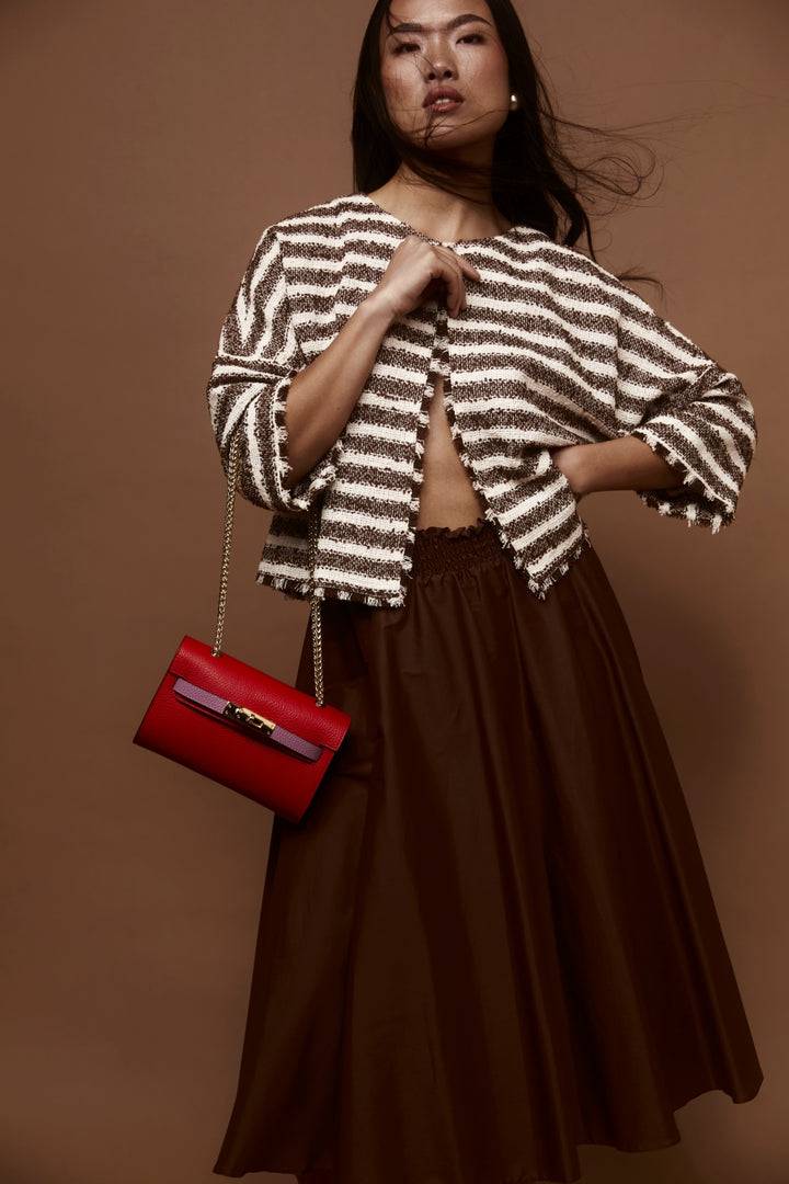 Roberta Gandolfi Chiara tracollina crossbody con chiusura girello e tracolla in catena Negozio