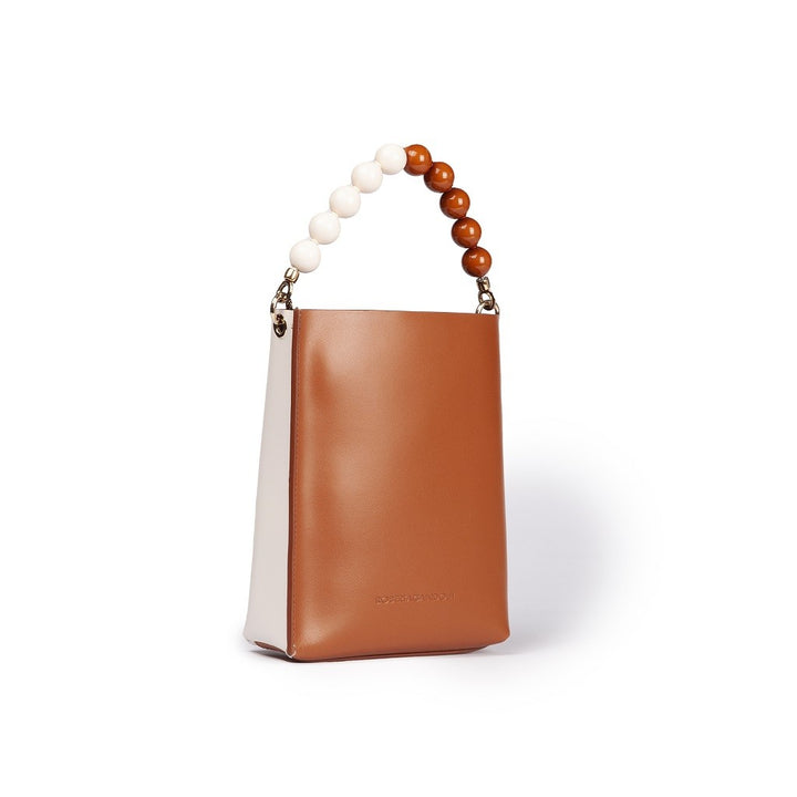 Roberta Gandolfi Zoe mini bag in pelle bicolor e manico gioiello Promozione