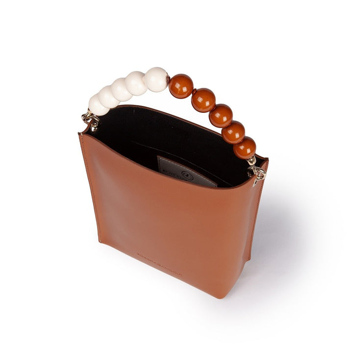 Roberta Gandolfi Zoe mini bag in pelle bicolor e manico gioiello Promozione