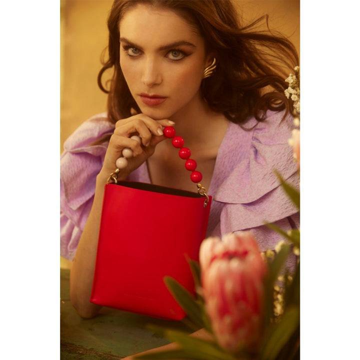 Roberta Gandolfi Zoe mini bag in pelle bicolor e manico gioiello Promozione
