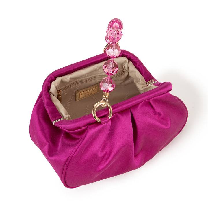 Roberta Gandolfi Sirenetta Puffy mini bag in raso di seta e manico gioiello Negozi Online