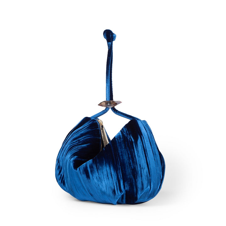 Roberta Gandolfi Sirenetta baguette velluto plissè con elemento gioiello Officina