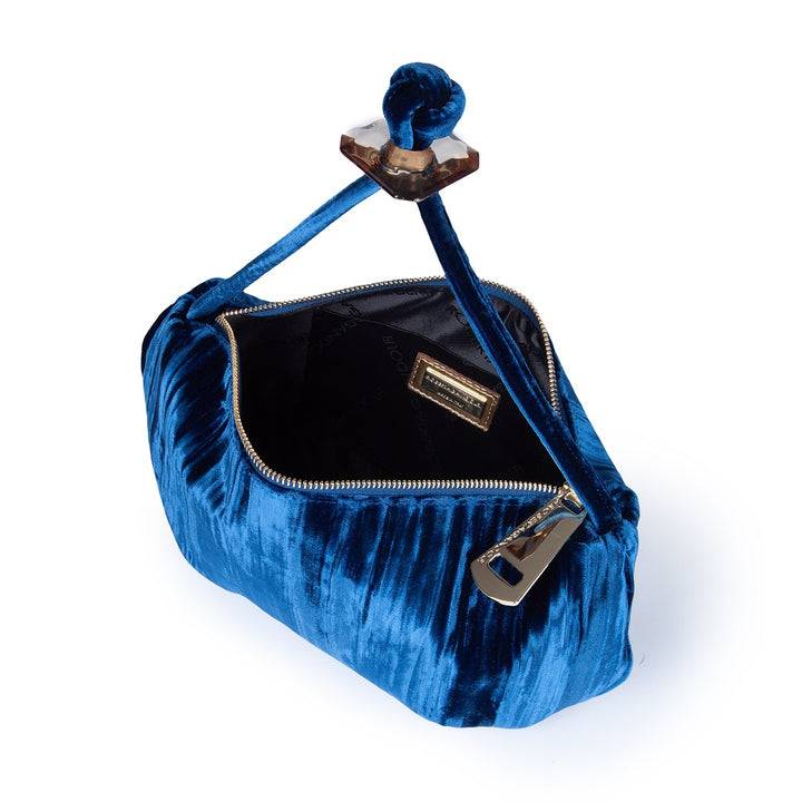 Roberta Gandolfi Sirenetta baguette velluto plissè con elemento gioiello Officina