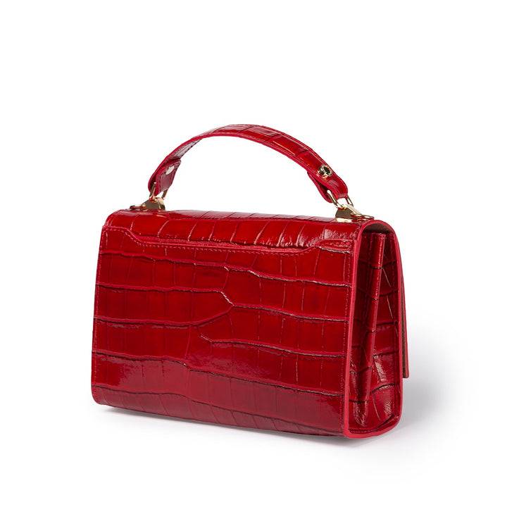 Roberta Gandolfi Nicole cocco compact crossbody borsa in pelle stampa cocco con tramezza interna e tasca esterna con tracolla staccabile e regolabile Fino Al -60%