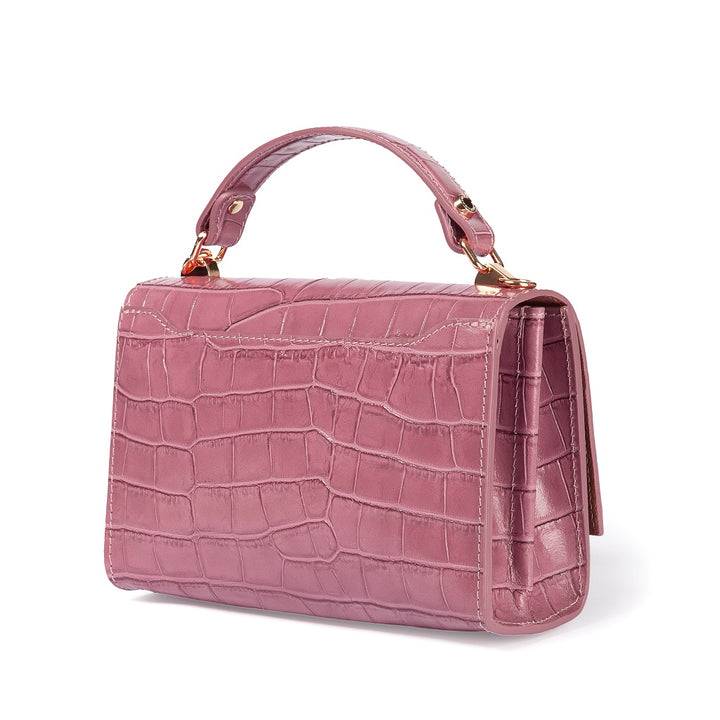 Roberta Gandolfi Nicole cocco compact crossbody borsa in pelle stampa cocco con tramezza interna e tasca esterna con tracolla staccabile e regolabile Affare Del Giorno