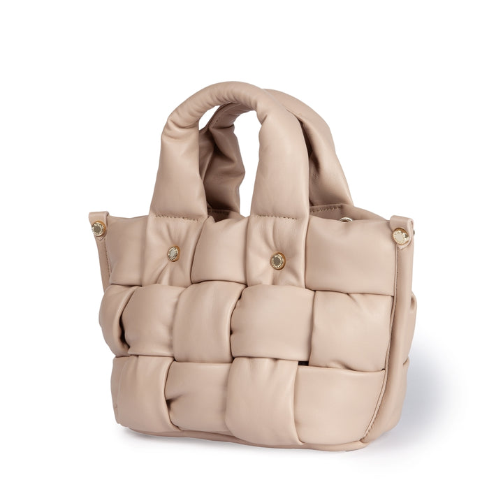 Roberta Gandolfi Greta Mini Nappa borsa in soffice pelle di agnello imbottita ed intrecciata a mano Sottocosto