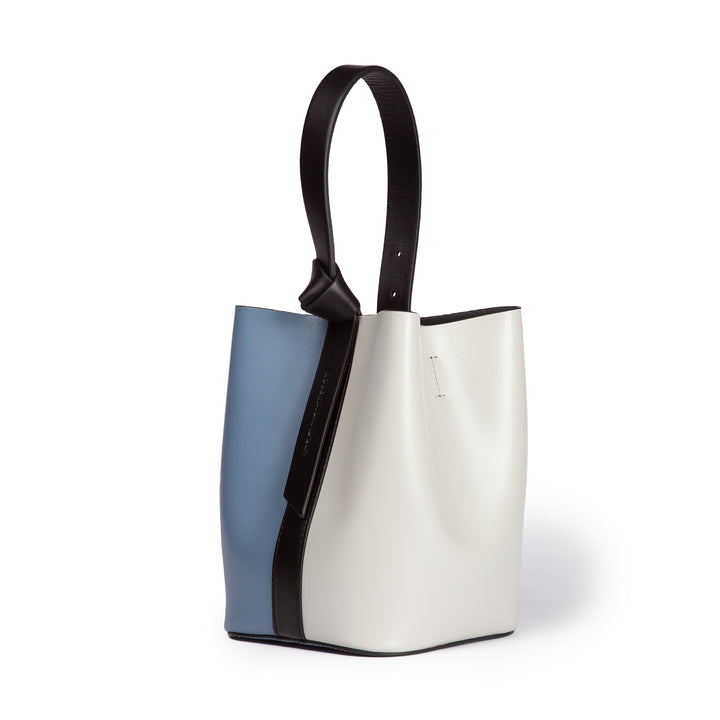 Roberta Gandolfi Cinzia Bucket medium medium in pelle bicolor con tracolla staccabile Sottocosto
