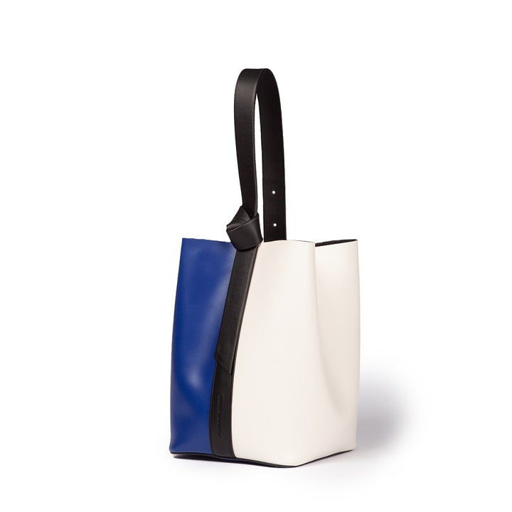 Roberta Gandolfi Cinzia Bucket medium medium in pelle bicolor con tracolla staccabile Spedizione Gratuita