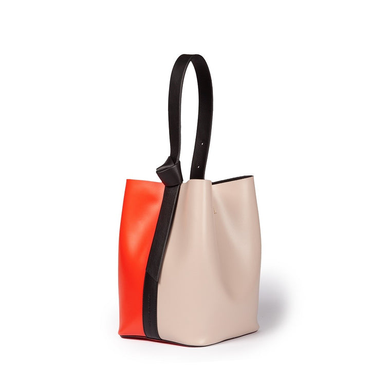 Roberta Gandolfi Cinzia Bucket medium in pelle bicolor con tracolla staccabile Pezzi Unici
