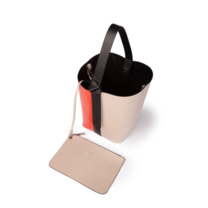 Roberta Gandolfi Cinzia Bucket medium in pelle bicolor con tracolla staccabile Pezzi Unici