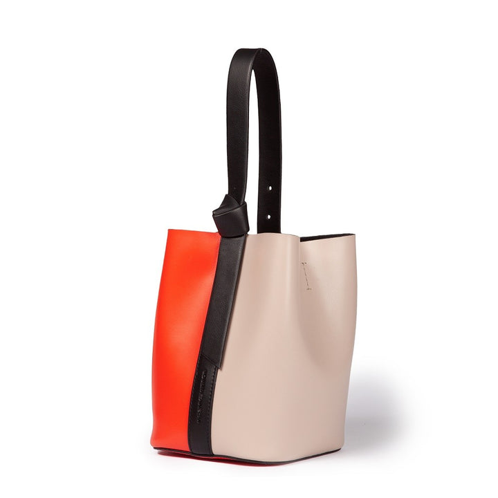 Roberta Gandolfi Cinzia Bucket small in pelle bicolor con tracolla staccabile Soddisfazione Garantita