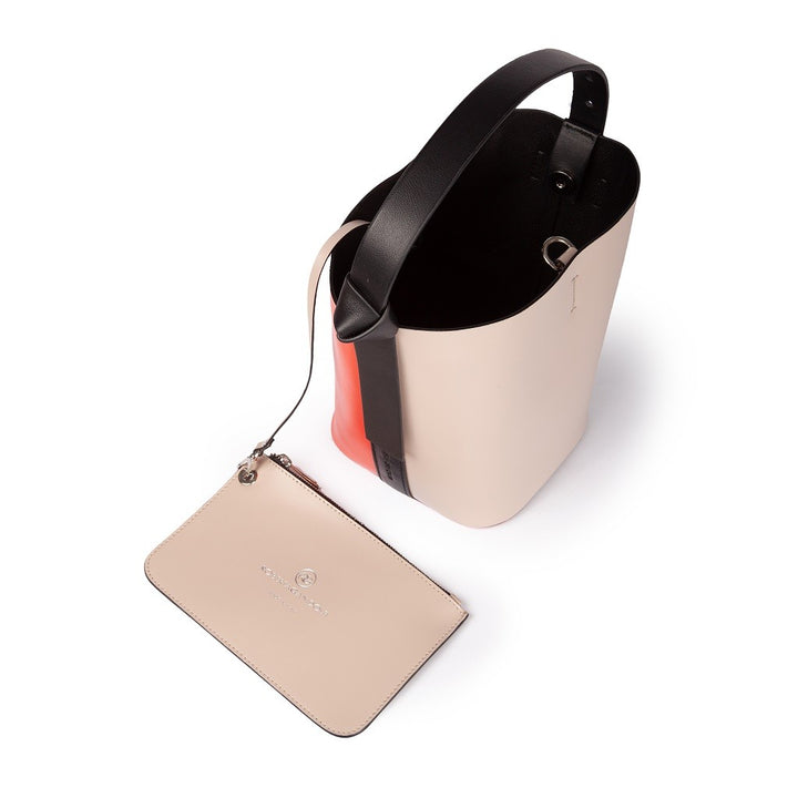 Roberta Gandolfi Cinzia Bucket small in pelle bicolor con tracolla staccabile Soddisfazione Garantita