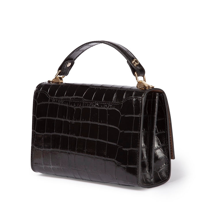 Roberta Gandolfi Nicole cocco compact crossbody borsa in pelle stampa cocco con tramezza interna e tasca esterna con tracolla staccabile e regolabile Promozione temporanea