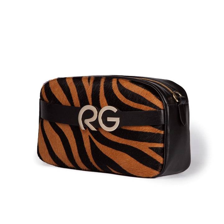 Roberta Gandolfi Dafne pony camera in pelle stampa animalier con tracolla staccabile Qualità