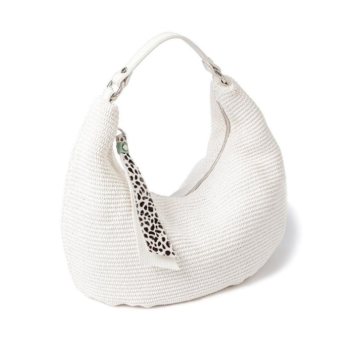 Roberta Gandolfi Beatrice Hobo medium in raffia e finiture in pelle con dettaglio animalier e tracolla staccabile Negozi Online