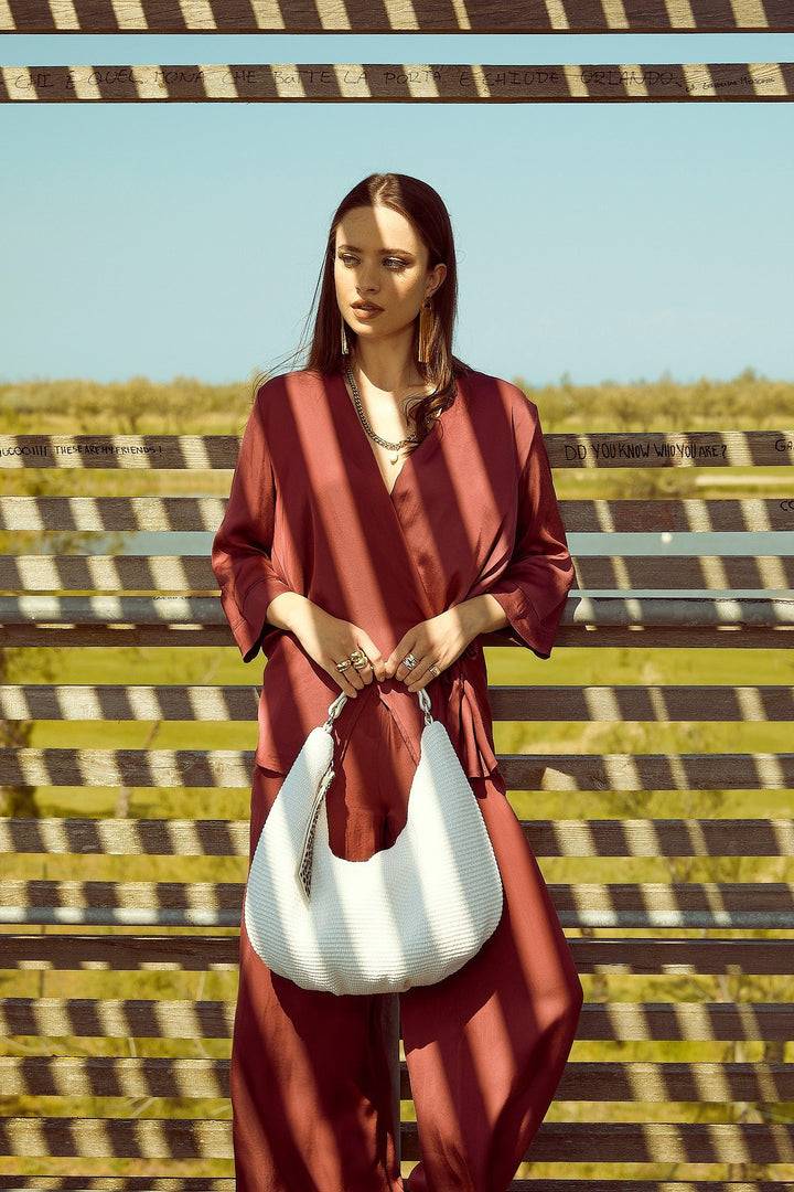 Roberta Gandolfi Beatrice Hobo medium in raffia e finiture in pelle con dettaglio animalier e tracolla staccabile Negozi Online